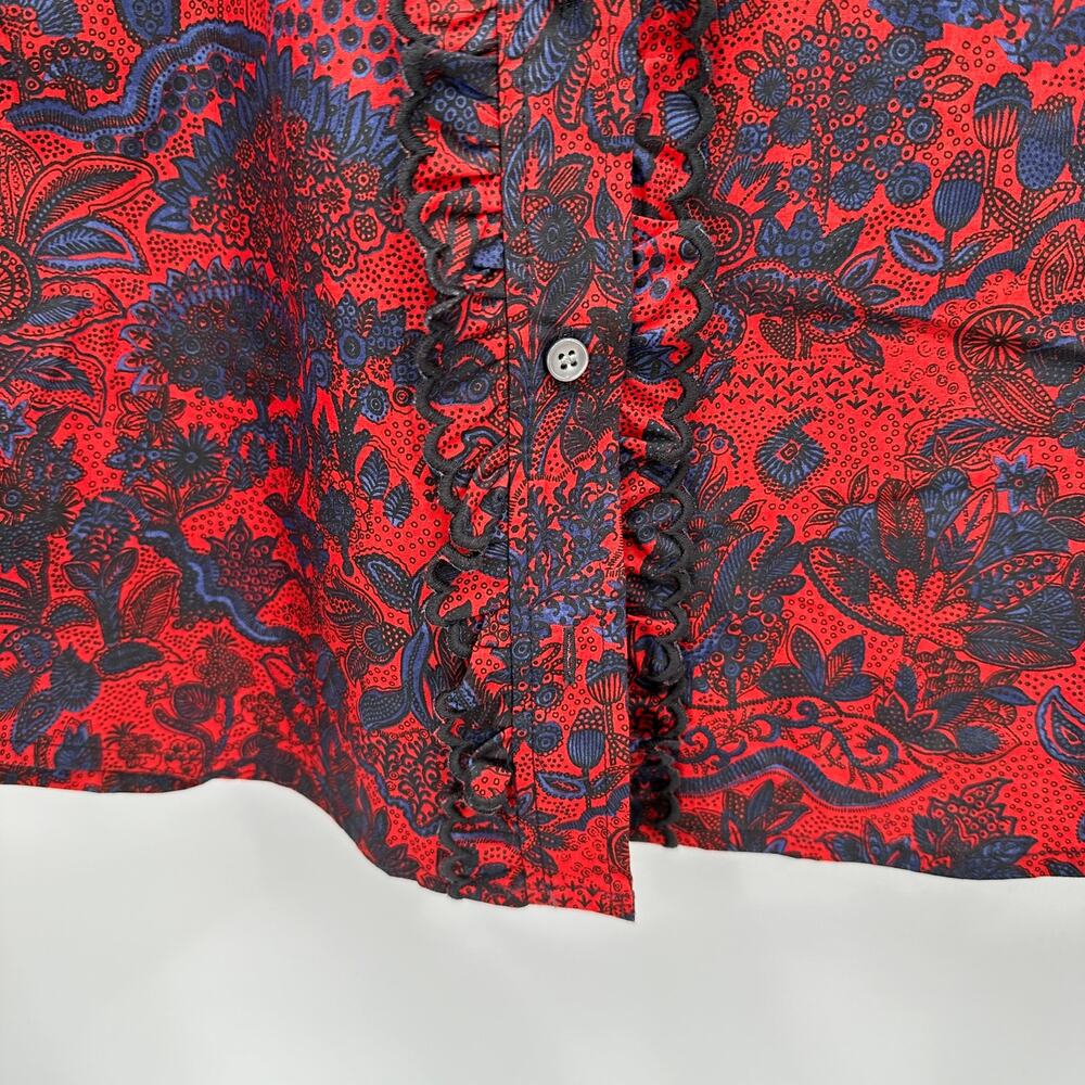 J.CREW NWT Scallop-ruffle perfect slim shirt in Ratti® poinsettia paisley // 2 - Picture 8 of 11